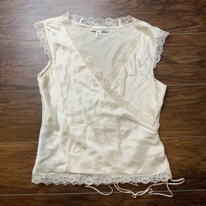 Banana Republic Lace Satin Top S
